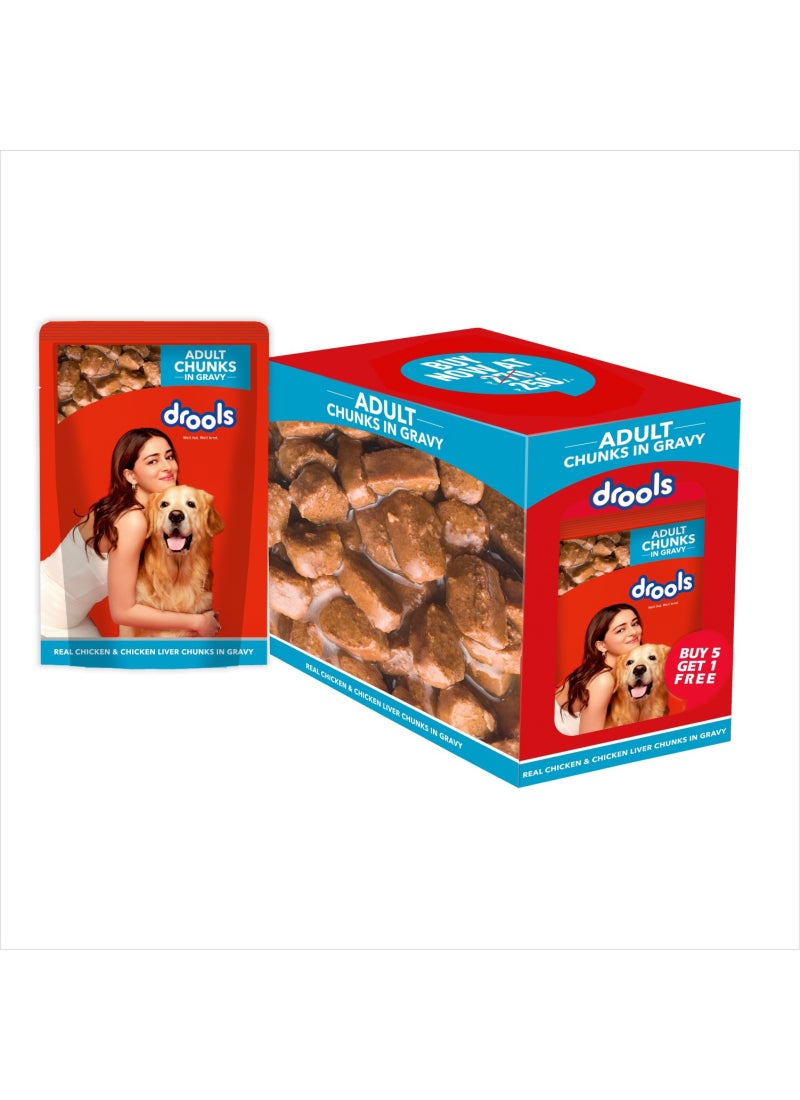 Drools Dog Chicken & Chicken Liver Chunks Gravy Wet Food - Image 1