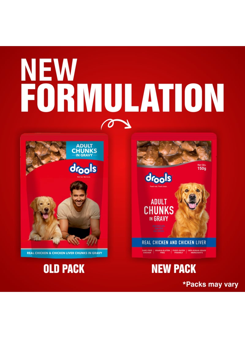 Drools Dog Chicken & Chicken Liver Chunks Gravy Wet Food - Image 2