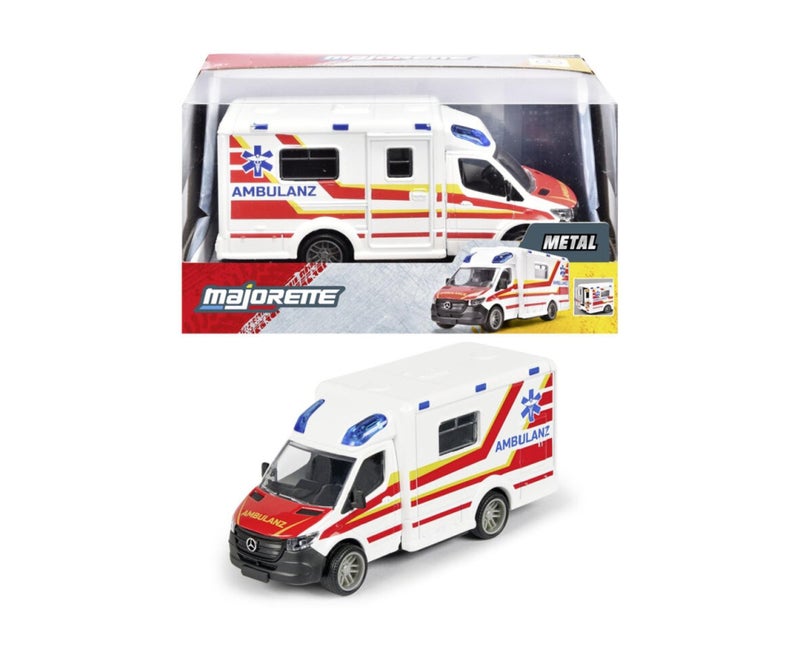 Majorette Grand Series Metal Mercedes-Benz Ambulanz Die-Cast Vehicle (15 cm, White/Red) - Image 1