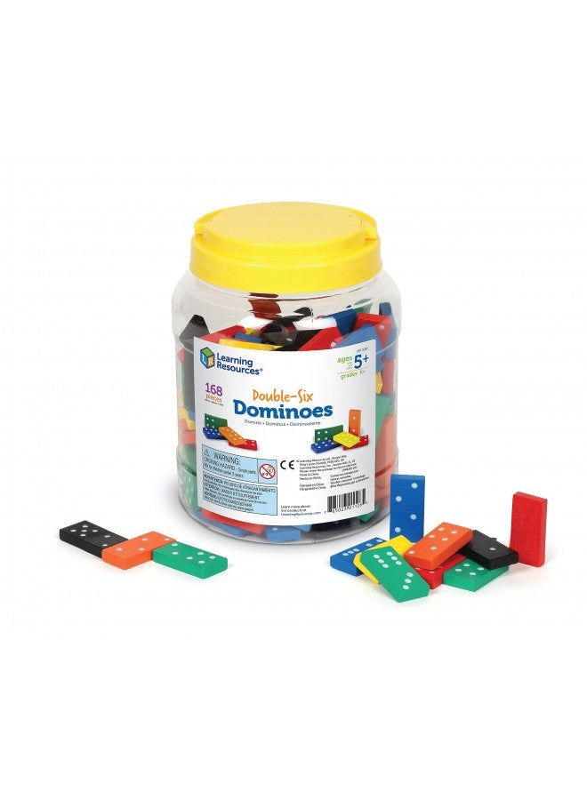 Learning Resources Learning Resources Double-six Dominoes In Bucket, Teaching aids, Math Classroom Accessories, 168 Pieces, Ages 5+ - Image 1