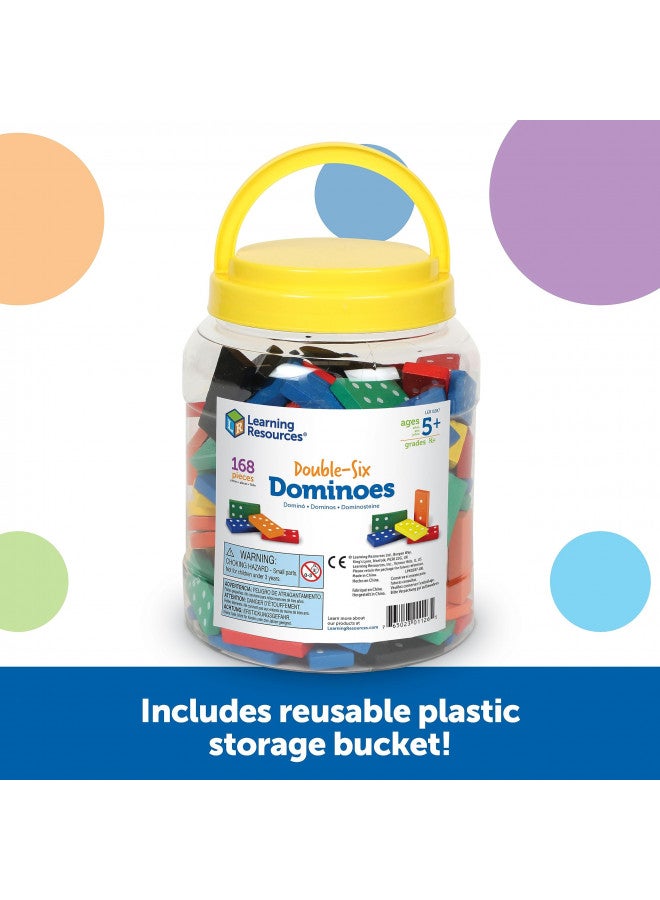 Learning Resources Learning Resources Double-six Dominoes In Bucket, Teaching aids, Math Classroom Accessories, 168 Pieces, Ages 5+ - Image 4