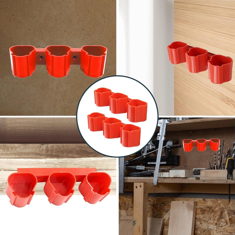 Suitable for Makita Bosch Milwaukee 12V10.8v vertical plug-in battery triple storage hanger (including screws) 2-piece set - Image 5