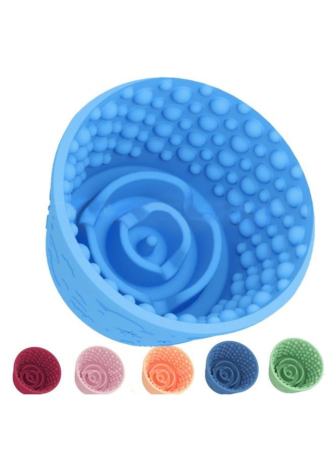 SmartTail Dog Lick Bowl, Silicone Anti-chocking Pet Dish, Anxiety Relief Slow Feeder Treat Dispenser, Non-Slip Dog Licking Bowl Entertainment Interactive Puzzle Toy for Small & Medium-Light Blue - Image 1