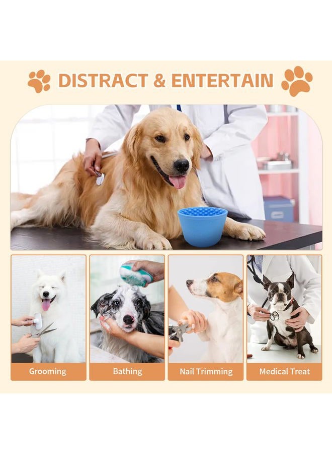 SmartTail Dog Lick Bowl, Silicone Anti-chocking Pet Dish, Anxiety Relief Slow Feeder Treat Dispenser, Non-Slip Dog Licking Bowl Entertainment Interactive Puzzle Toy for Small & Medium-Light Blue - Image 2