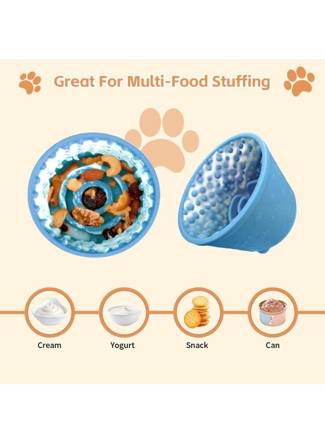 SmartTail Dog Lick Bowl, Silicone Anti-chocking Pet Dish, Anxiety Relief Slow Feeder Treat Dispenser, Non-Slip Dog Licking Bowl Entertainment Interactive Puzzle Toy for Small & Medium-Light Blue - Image 5