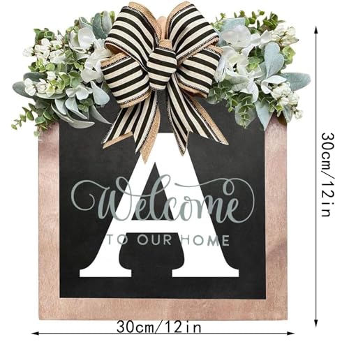 ELEFOCUS Last Name Front Porch Decor - Welcome Sign With 26 Letter Monogram (H) - Outdoor Decorations for All Seasons - Image 4