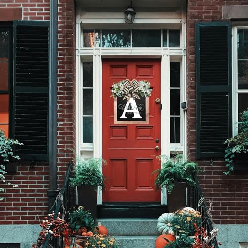 ELEFOCUS Last Name Front Porch Decor - Welcome Sign With 26 Letter Monogram (H) - Outdoor Decorations for All Seasons - Image 5
