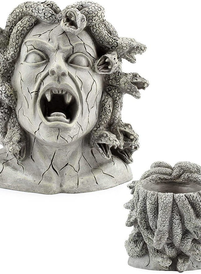 Darware Resin Medusa Head Planter, Large Garden Decor Statue Flower Pot - Image 1