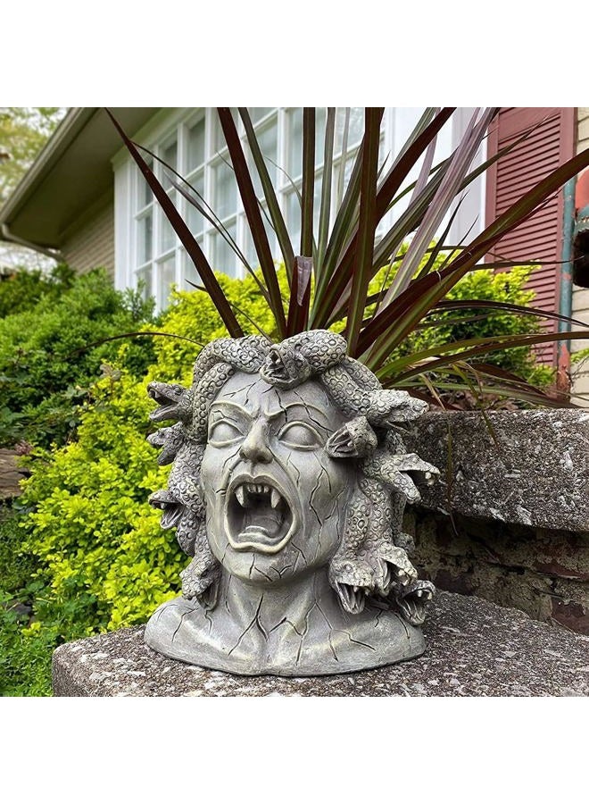 Darware Resin Medusa Head Planter, Large Garden Decor Statue Flower Pot - Image 3