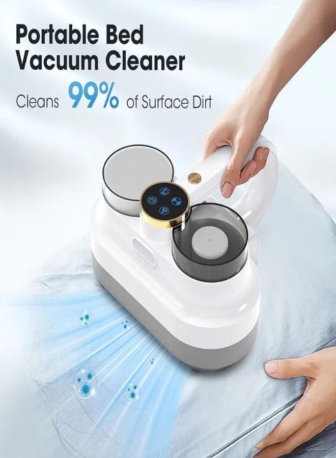   لكي بور مكنسة كهربائية لاسلكية للسرير - شفط قوي بقوة 130 واط بتقنية الأشعة فوق البنفسجية، تسخين عالي وتصميم مبتكر بكوبين لجمع الغبار - اللون الأبيض - Image 4