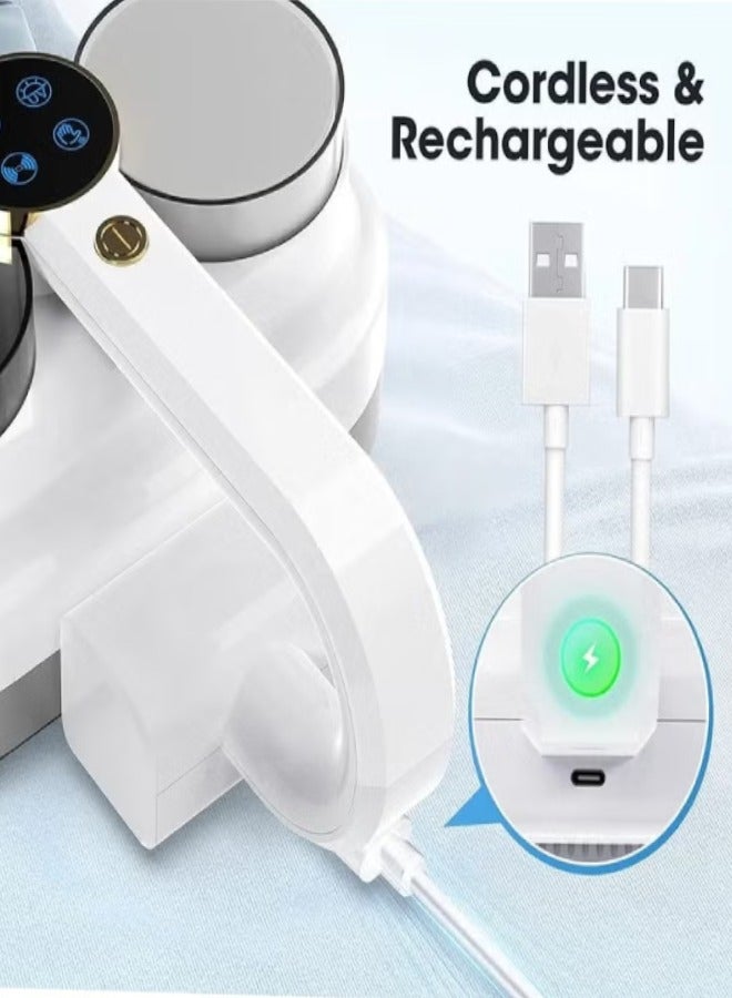   لكي بور مكنسة كهربائية لاسلكية للسرير - شفط قوي بقوة 130 واط بتقنية الأشعة فوق البنفسجية، تسخين عالي وتصميم مبتكر بكوبين لجمع الغبار - اللون الأبيض - Image 3
