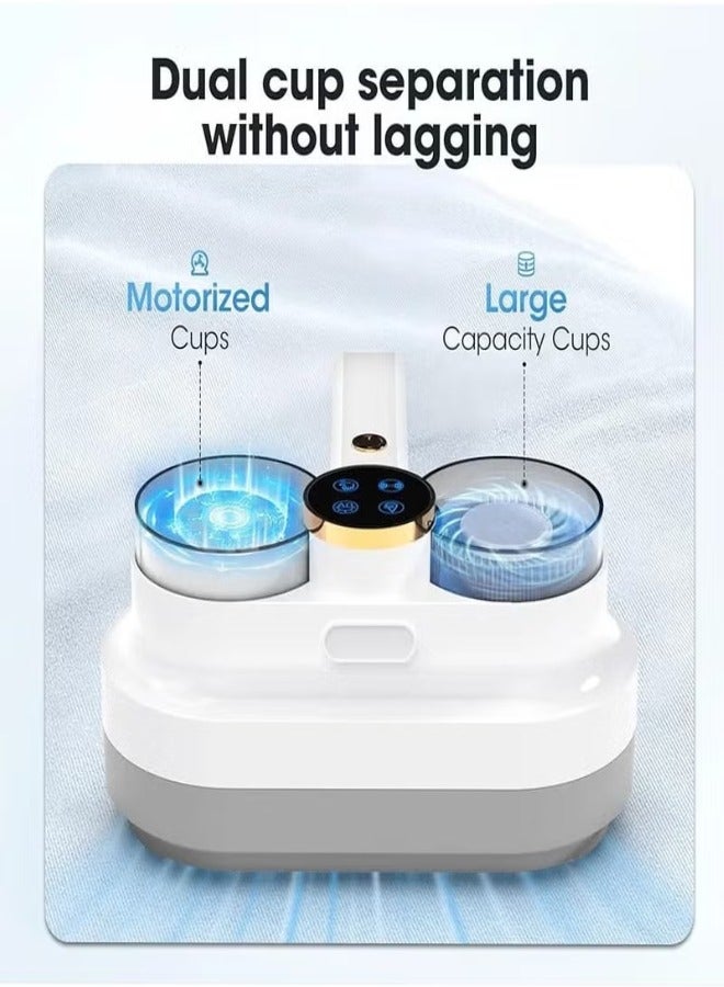   لكي بور مكنسة كهربائية لاسلكية للسرير - شفط قوي بقوة 130 واط بتقنية الأشعة فوق البنفسجية، تسخين عالي وتصميم مبتكر بكوبين لجمع الغبار - اللون الأبيض - Image 5