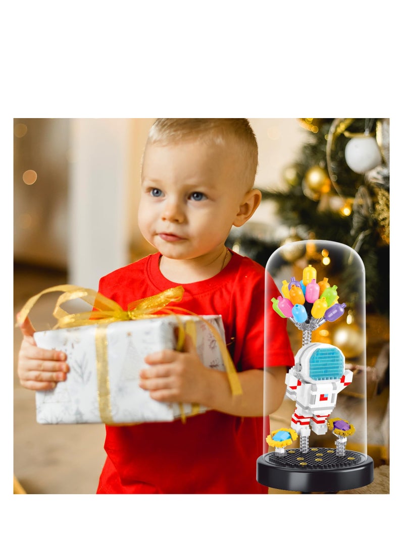 SYOSI Balloon Astronaut Building Set with Dust Cover, Mini Micro Spaceman Building Blocks Set, 3D Space Astronaut Model Home Office Decor Gifts for Adults Kids Boys Grils, Made of ABS Plastic, 489 PCS  - Image 3