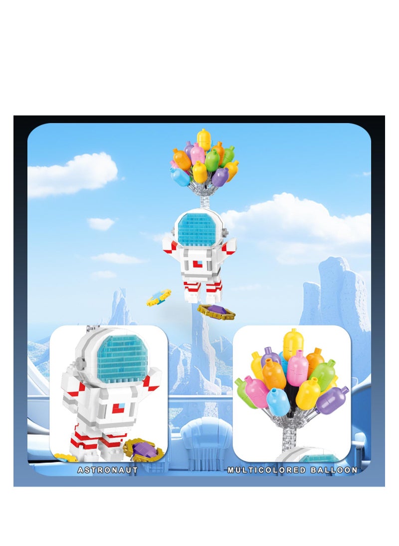 SYOSI Balloon Astronaut Building Set with Dust Cover, Mini Micro Spaceman Building Blocks Set, 3D Space Astronaut Model Home Office Decor Gifts for Adults Kids Boys Grils, Made of ABS Plastic, 489 PCS  - Image 5