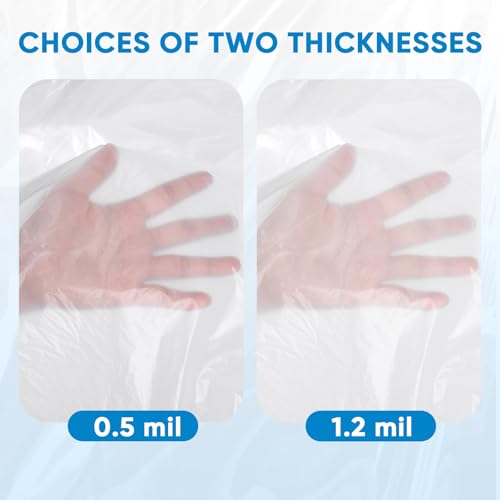 TICONN 12 x 9 Ft Plastic Drop Cloth for Painting, Waterproof Painters Plastic Sheeting, Painting Tarp for Furniture Cover, Floor Protection (6PK, 0.5Mil) - Image 2