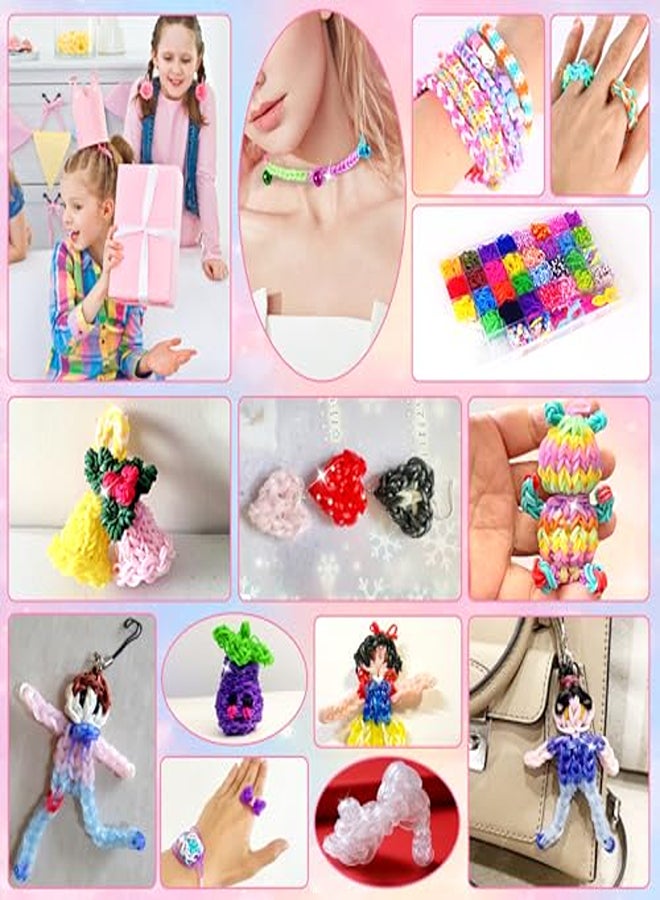 Loom Bands Set Beads for Threading Bracelets Making Your Own Rubber Bands Children Crafts 2100+ Pieces 30 Colours Jewellery Making Set Jewellery Craft Sets  - Image 1