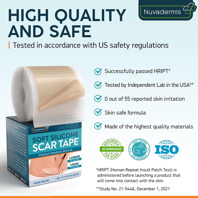Nuvadermis Scar Tape  Glycolic Pads  CSection Tummy Tuck Keloid Removal Treatment  Post Surgery Supplies  Patch Bandage  Exfoliating Facial Peel  Radiance Face Wipes  60 DoubleSide Pads - Image 4