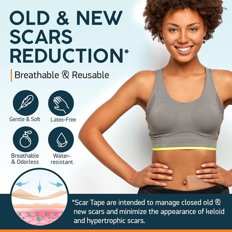 Nuvadermis Scar Tape  Glycolic Pads  CSection Tummy Tuck Keloid Removal Treatment  Post Surgery Supplies  Patch Bandage  Exfoliating Facial Peel  Radiance Face Wipes  60 DoubleSide Pads - Image 3