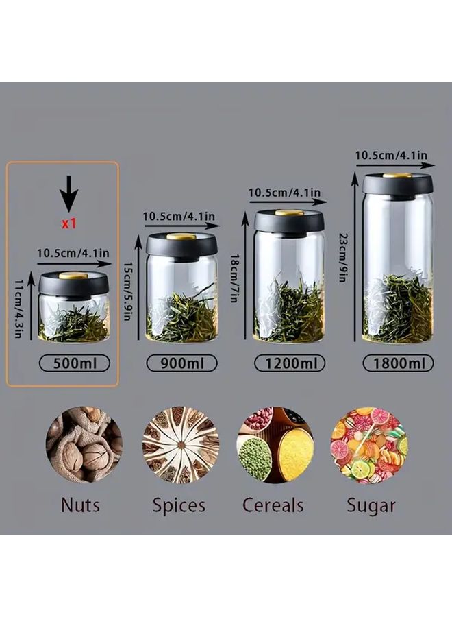Transparent 900ml Glass Storage Jar with Airtight Lid For Coffee Spices - Image 4