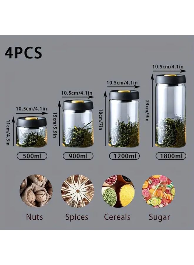 Transparent 900ml Glass Storage Jar with Airtight Lid For Coffee Spices - Image 3