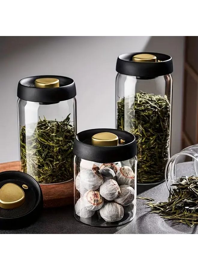 Transparent 900ml Glass Storage Jar with Airtight Lid For Coffee Spices - Image 5