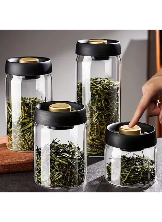 Transparent 900ml Glass Storage Jar with Airtight Lid For Coffee Spices - Image 2
