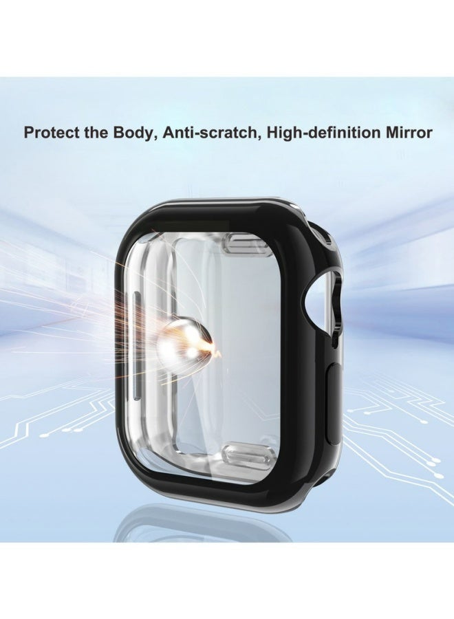 3 Pcs TPU Full Cover HD Screen Protector Case For iWatch Series 10 46mm Anti Scratch Anti Bubble Wear Resistant For Daily Sports Travel Clear Black Blue - Image 2