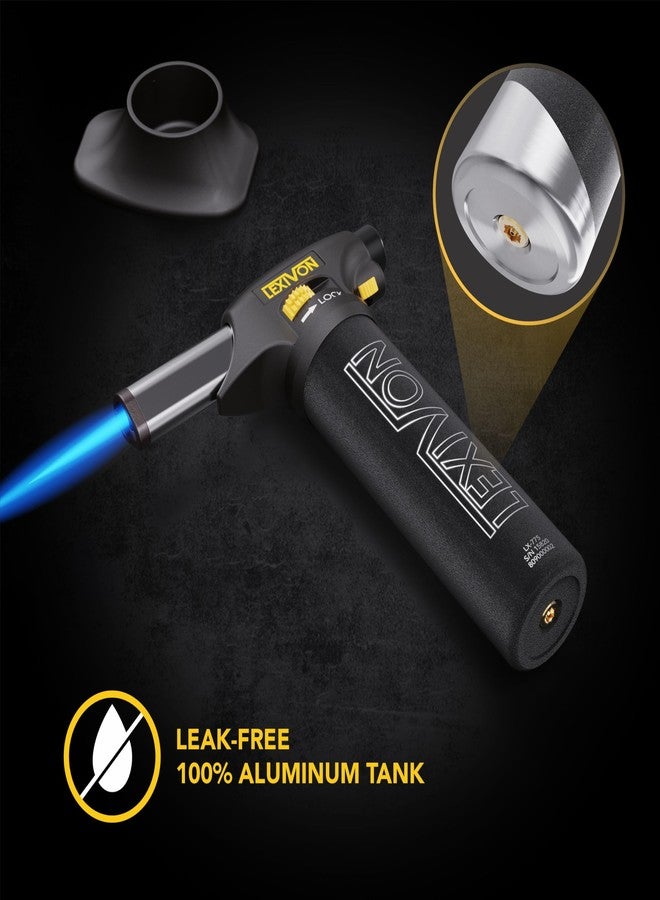 LEXIVON Butane Torch Lighter, Refillable Kitchen Cooking Torch | Self-Igniting with Safety Lock and Adjustable Flame | Pro-Grade Aluminum Tank (LX-775) - Image 2