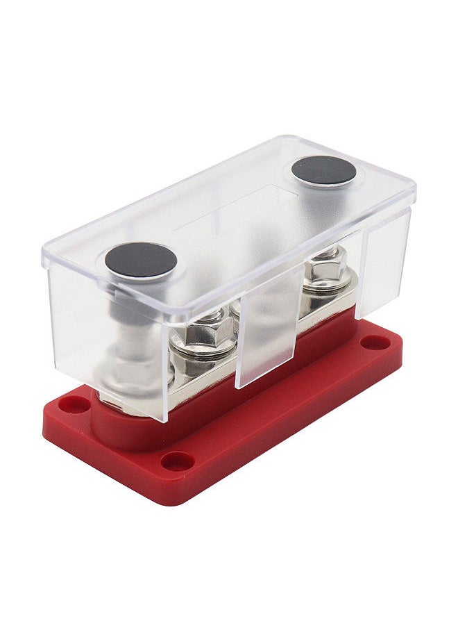 Generic - 300A Power Distribution Block Bus Bar 4 x 3/8 48V DC Busbar Box with Transparent Cover - Image 1