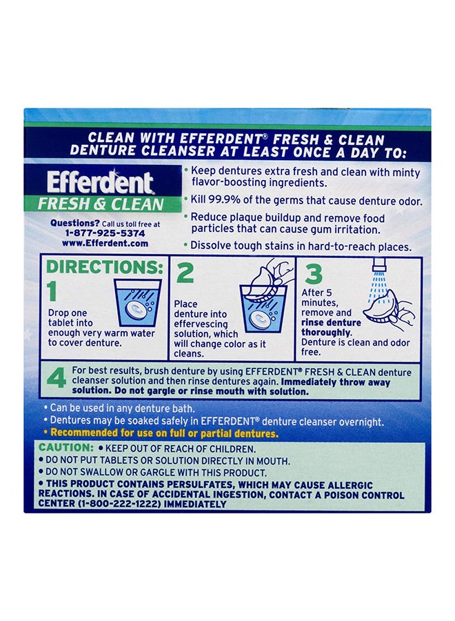 Efferdent Denture Cleaner Tablets – Dental Appliances, Aligners, Mouth Guard, and Retainer Cleaner Tablets, Minty Fresh & Clean, 44 Count - Image 2