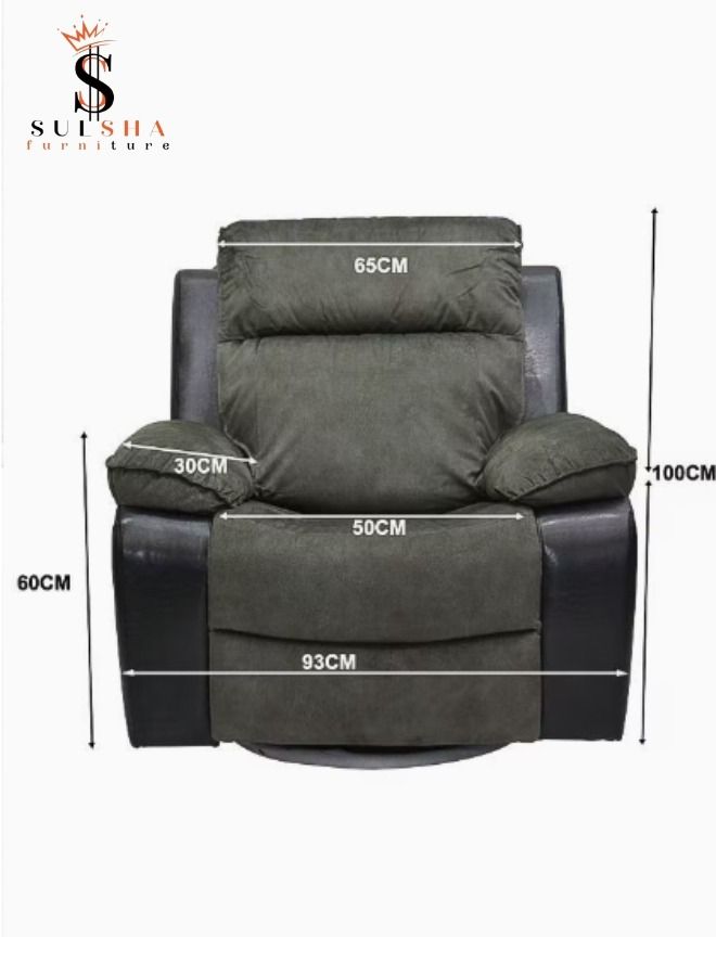 SULSHA Single Recliners 360 Degree Swivel Single Sofa Modern Rocker with Ergonomic Lounge Single Sofa Seat with Living Room Modern Style Ideal Design Dawson Relaxing Recliner Single Living Room Sofa For The - Image 4