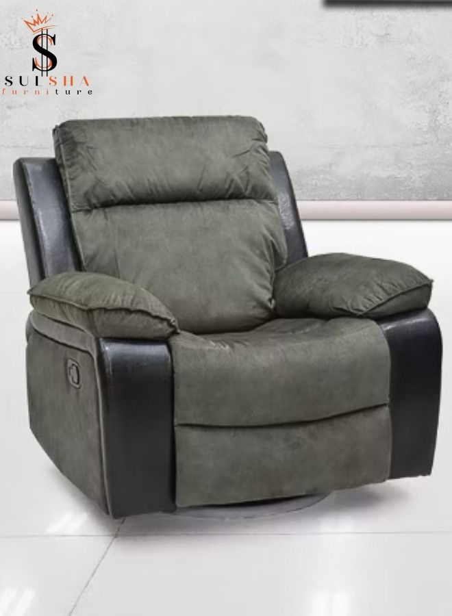 SULSHA Single Recliners 360 Degree Swivel Single Sofa Modern Rocker with Ergonomic Lounge Single Sofa Seat with Living Room Modern Style Ideal Design Dawson Relaxing Recliner Single Living Room Sofa For The - Image 2