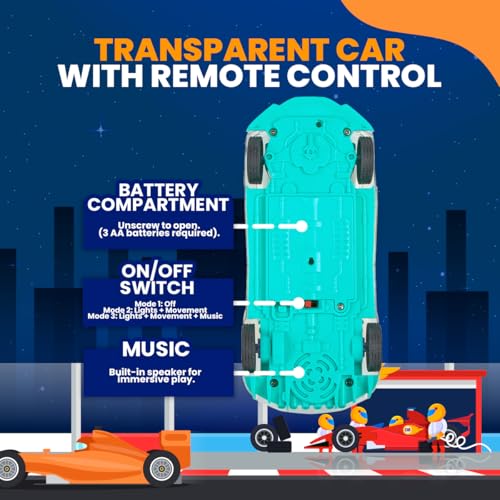 Playbees LightUp Transparent Car with Remote Control Toys for Autistic Kids Ages 35 Sensory Activity for Kids with Autism Special Needs Toys Bump and Go Toys for Toddlers Music and LED Effects - Image 5