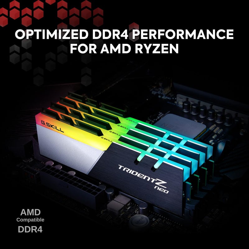 G.Skill G.Skill Trident Z NEO Series 16GB (2 x 8GB) 288-Pin SDRAM (PC4-28800) DDR4 3600 CL16-19-19-39 1.35V Dual Channel Desktop Memory Model F4-3600C16D-16GTZNC - Image 2