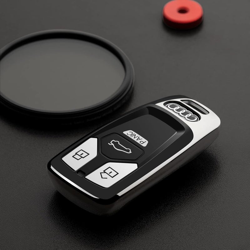 Tengare Car Key Fob Cover for Audi - Silver - Image 3