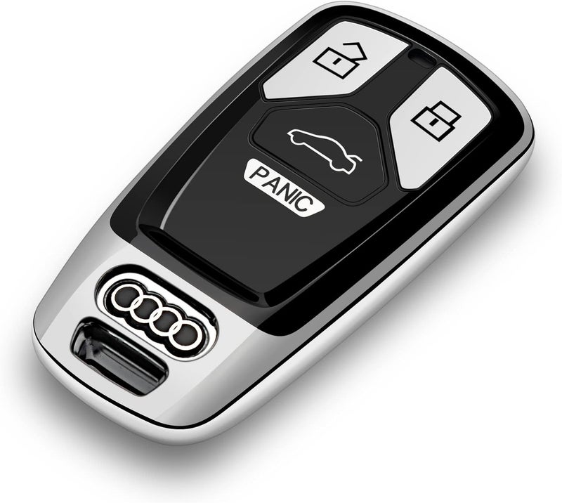 Tengare Car Key Fob Cover for Audi - Silver - Image 1