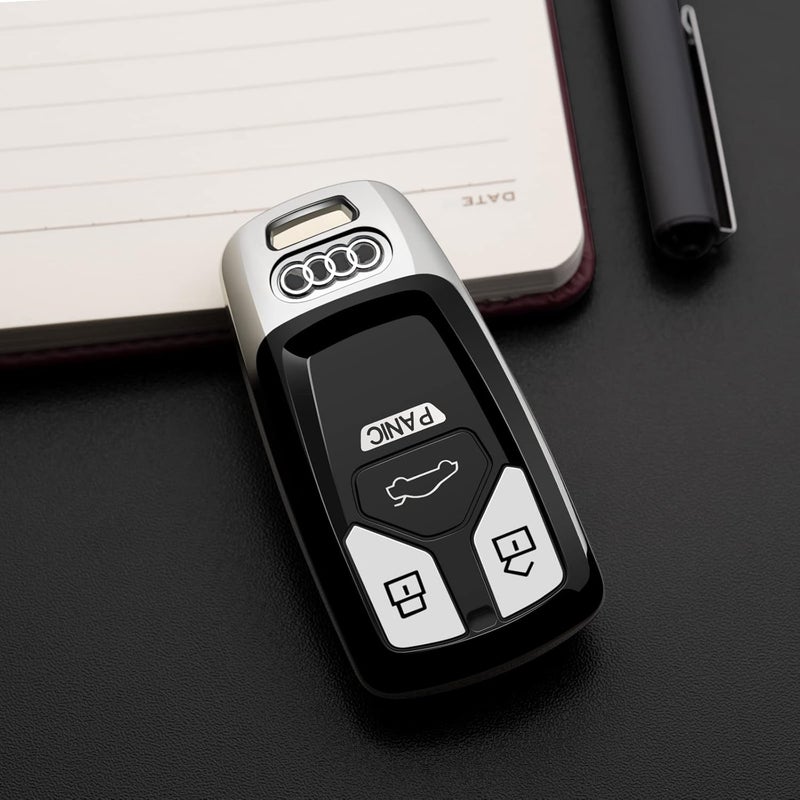 Tengare Car Key Fob Cover for Audi - Silver - Image 2