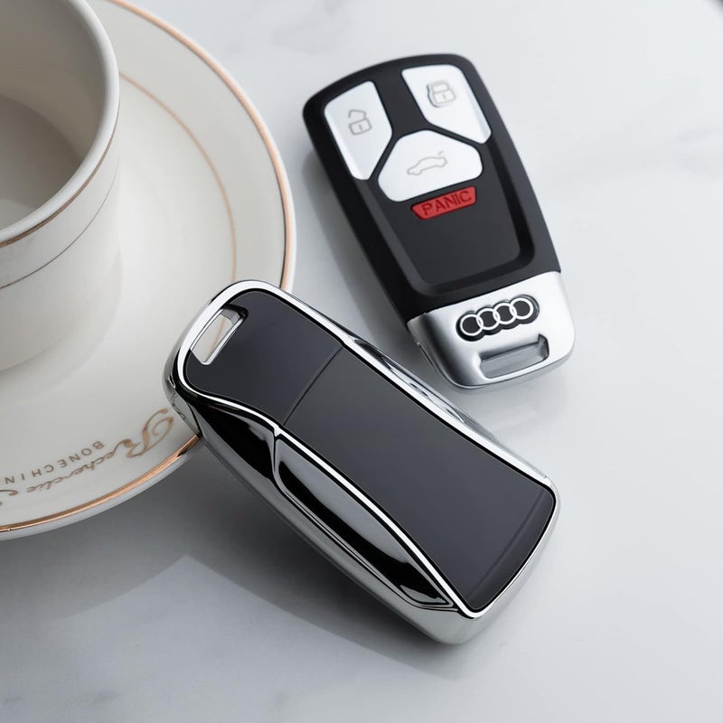 Tengare Car Key Fob Cover for Audi - Silver - Image 4