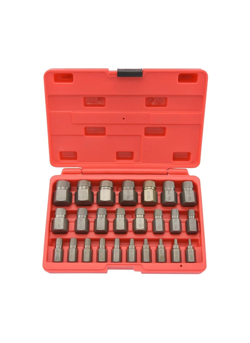 Neiko NEIKO 04204A Hex-Head Multispline Screw and Bolt Extractor Set, Easy-Out Screw Extraction, Broken Bolt Remover, Stripped Fastener Tool, 1/8 Inch to 7/8 Inch in 1/32-Inch Increments, CrMo, 25 Pieces  - Image 1
