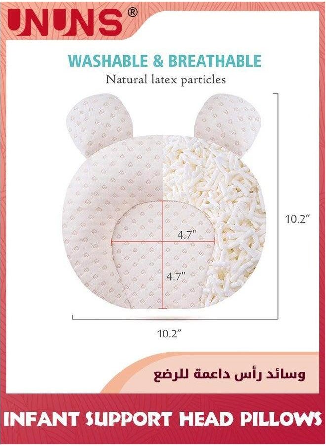 UNUNS Nursery Pillows,Infant Support Head Pillows,Baby Shaping Pillow,Newborn Cushion U-Shaped Pillow,Soft Baby Neck Pillow,Head Sleeping Pillow,Latex Pillow For Infants 0-12 Months  - Image 3