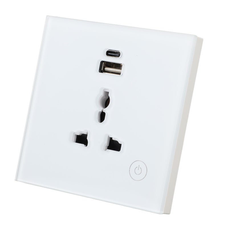 مقعد جدار ذكي لـ WiFi مع تطبيق TUYA و التحكم باللمس وبوابات USB TYPE C للغرفة المعيشة والمطبخ والغرفة النومية والحمام تيار متردد 95 إلى 250 فولت - Image 1