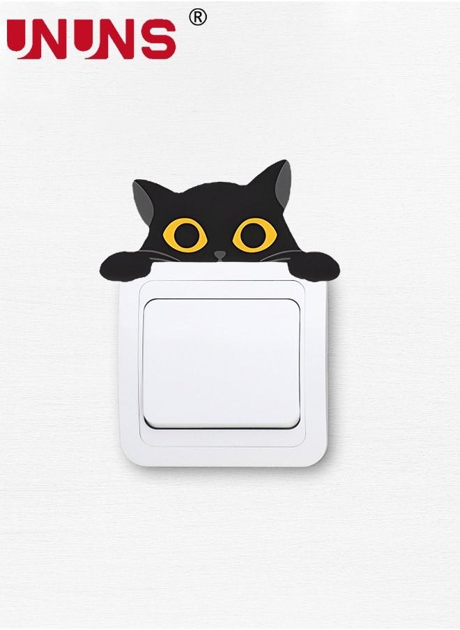 8pcs Cat Switch Wall Stickers,Cartoon Black Cats Light Switch Stickers,DIY Kids Bedroom Car Office