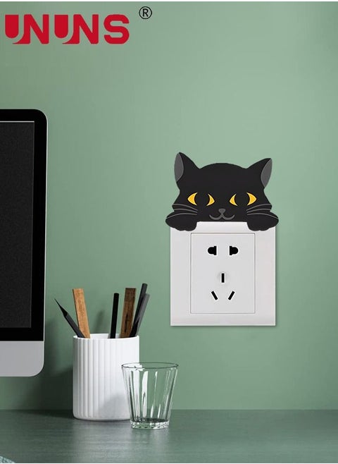 8pcs Cat Switch Wall Stickers,Cartoon Black Cats Light Switch Stickers,DIY Kids Bedroom Car Office