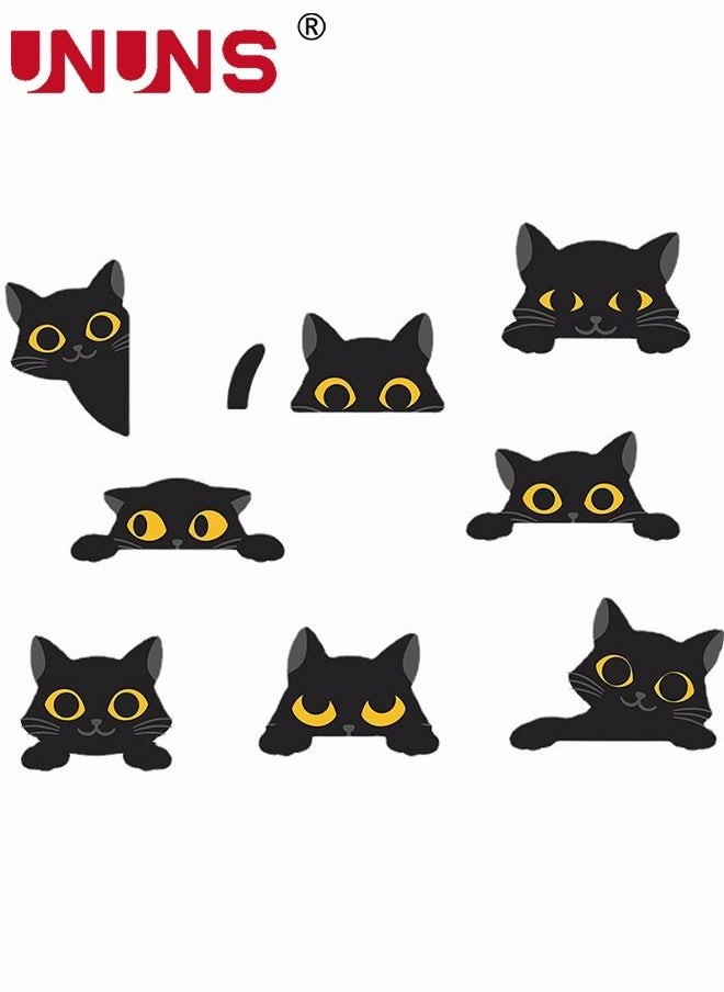 8pcs Cat Switch Wall Stickers,Cartoon Black Cats Light Switch Stickers,DIY Kids Bedroom Car Office
