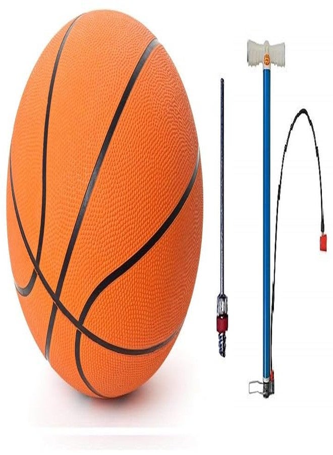 TS Playy Sports Basketball Youth Kids Rebound Rubber Basketball with Air Pump Size-5 - Image 1