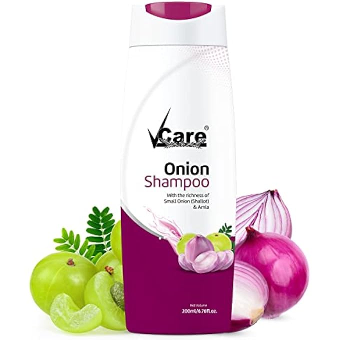 Vcare Onion Shampoo for Hair Growth and Hair Fall Control - With Small Onion and Amla -200 ml Suitable for Both Men & Women
