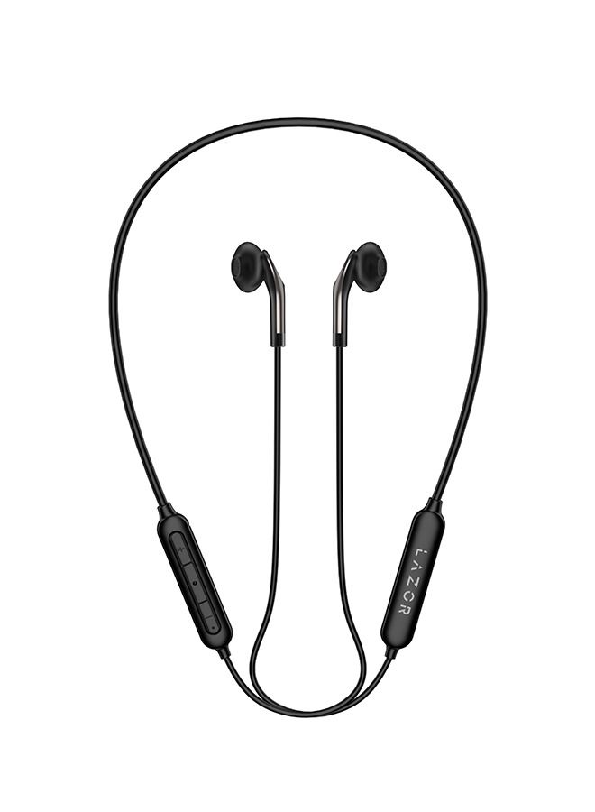 Lazor Groove X Dual Dynamic Drivers Bluetooth Headphones, Neckband Wireless Earbuds with Crossover Bluetooth 5.0 Headset Sports Earphones Audio more than 8 hours playback time EA107 Black - Image 2
