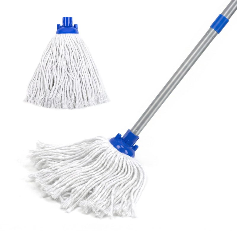 TrueYee Indoor Mop for Floor Cleaning, Lightweight Cotton Mop with 2 Washable Heads - Image 1