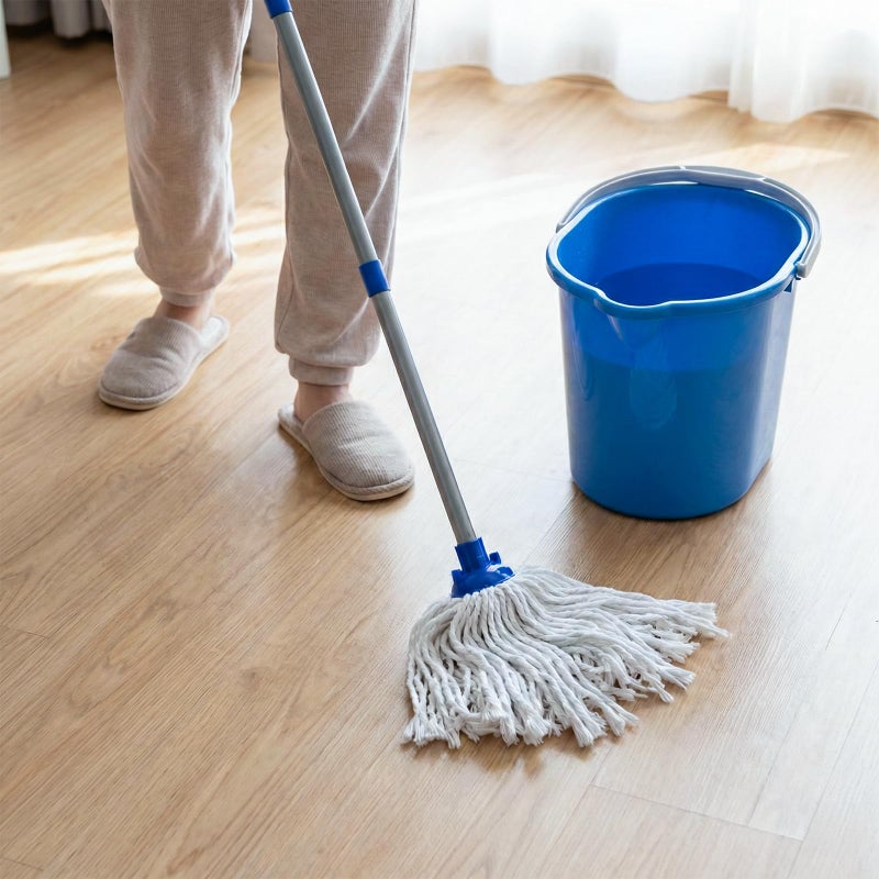 TrueYee Indoor Mop for Floor Cleaning, Lightweight Cotton Mop with 2 Washable Heads - Image 3