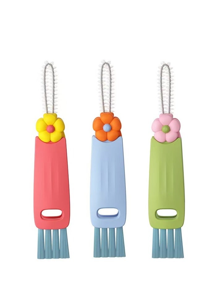 Three-in-one cup lid brush thermos cup multi-function crevice cleaning brush and mouth cup brush - Image 1